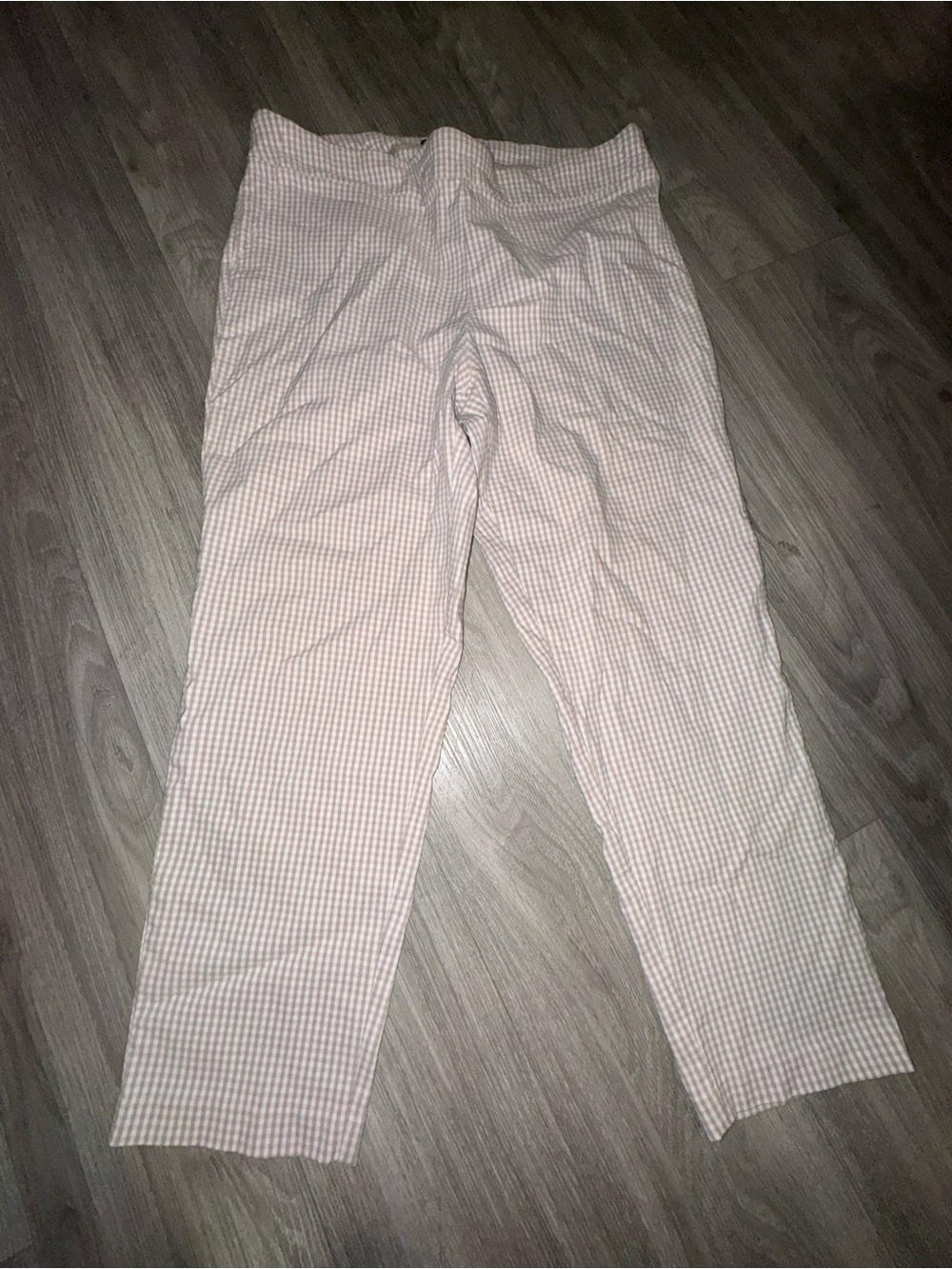 Jones New York Pink Gingham Straight-Leg Pants